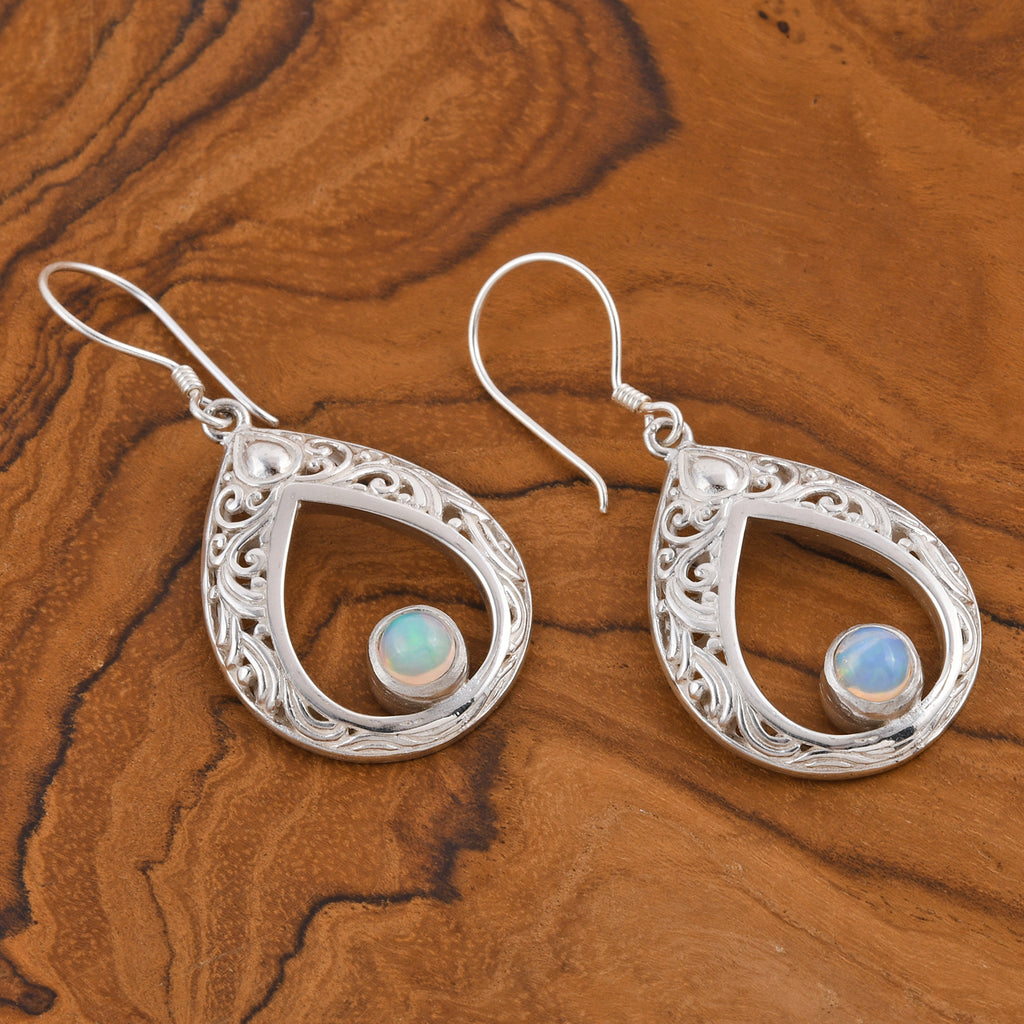 Royal Bali Kollektion - natürliche, äthiopische Opal-Ohrringe, 925 Silber ca. 0,68 ct