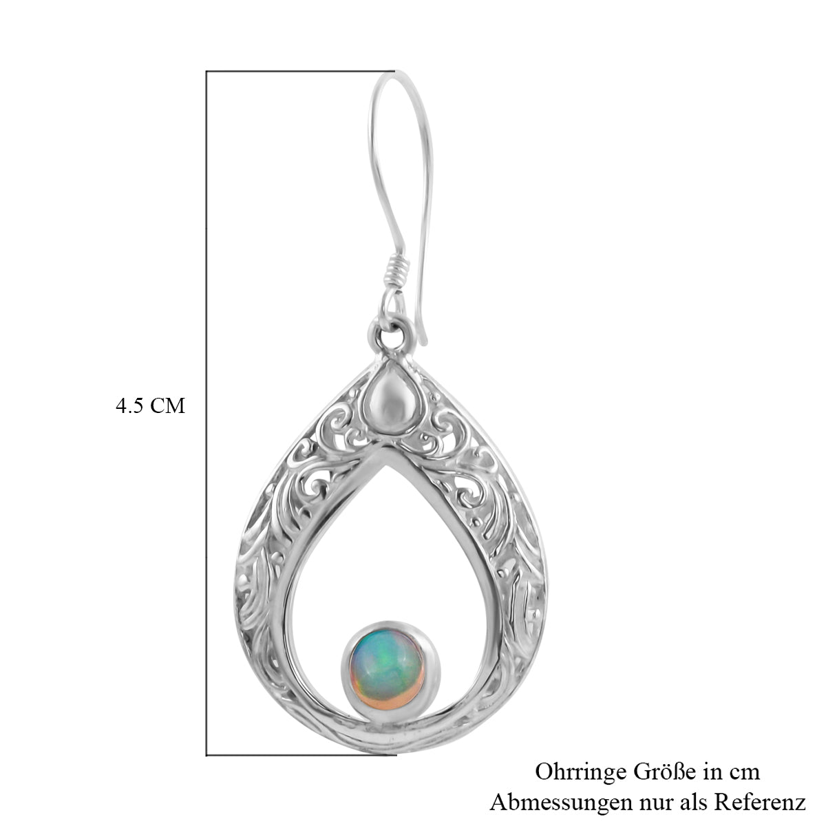 Royal Bali Kollektion - natürliche, äthiopische Opal-Ohrringe, 925 Silber ca. 0,68 ct