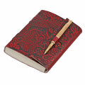 Echtlederbuch mit Drachen Design und Holzstift