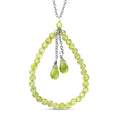 Natürliche Peridot-Halskette, ca. 50 cm, 925 Silber rhodiniert ca. 8,80 ct