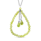 Natürliche Peridot-Halskette, ca. 50 cm, 925 Silber rhodiniert ca. 8,80 ct
