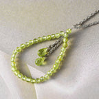 Natürliche Peridot-Halskette, ca. 50 cm, 925 Silber rhodiniert ca. 8,80 ct