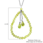 Natürliche Peridot-Halskette, ca. 50 cm, 925 Silber rhodiniert ca. 8,80 ct