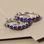 Natürliche, marokkanische Amethyst-Creolen, 925 Silber platiniert ca. 1,53 ct