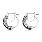 Natürliche, marokkanische Amethyst-Creolen, 925 Silber platiniert ca. 1,53 ct