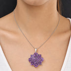 Afrikanischer Amethyst-Anhänger, 925 Silber platiniert ca. 11,18 ct