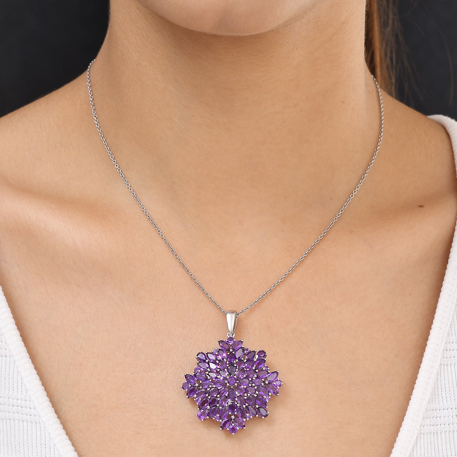 Afrikanischer Amethyst-Anhänger, 925 Silber platiniert ca. 11,18 ct