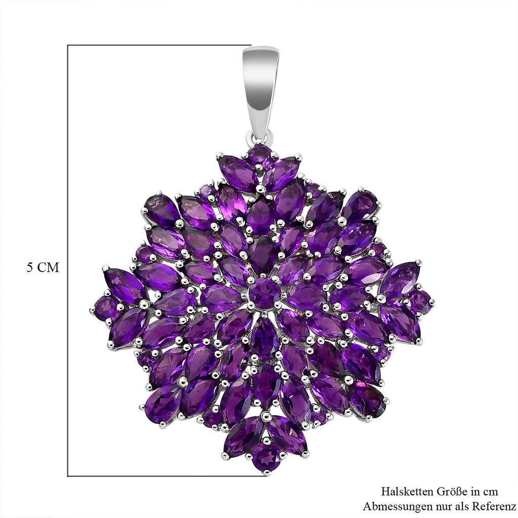 Afrikanischer Amethyst-Anhänger, 925 Silber platiniert ca. 11,18 ct