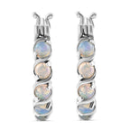 Natürliche, äthiopische Opal Ohrringe, 925 Silber platiniert ca. 0.93 ct