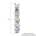 Natürliche, äthiopische Opal Ohrringe, 925 Silber platiniert ca. 0.93 ct
