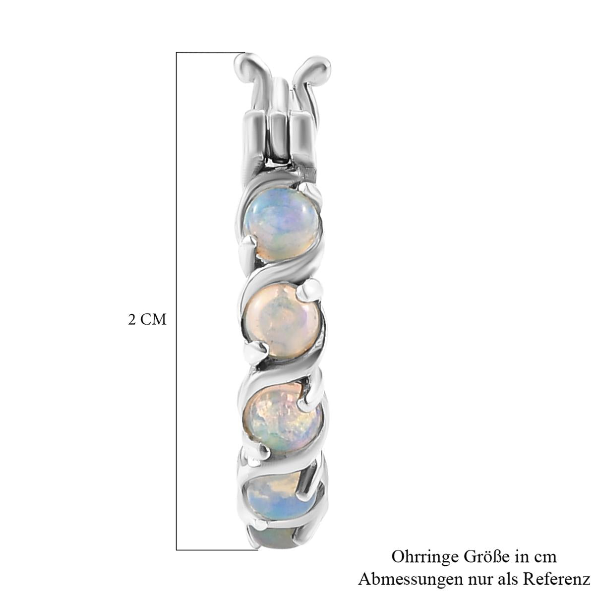 Natürliche, äthiopische Opal Ohrringe, 925 Silber platiniert ca. 0.93 ct