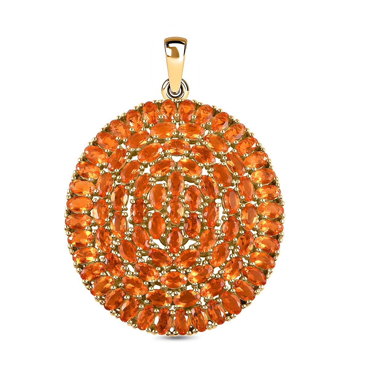 Salamanca Feueropal-Anhänger, 925 Silber Gelbgold Vermeil ca. 13.43 ct