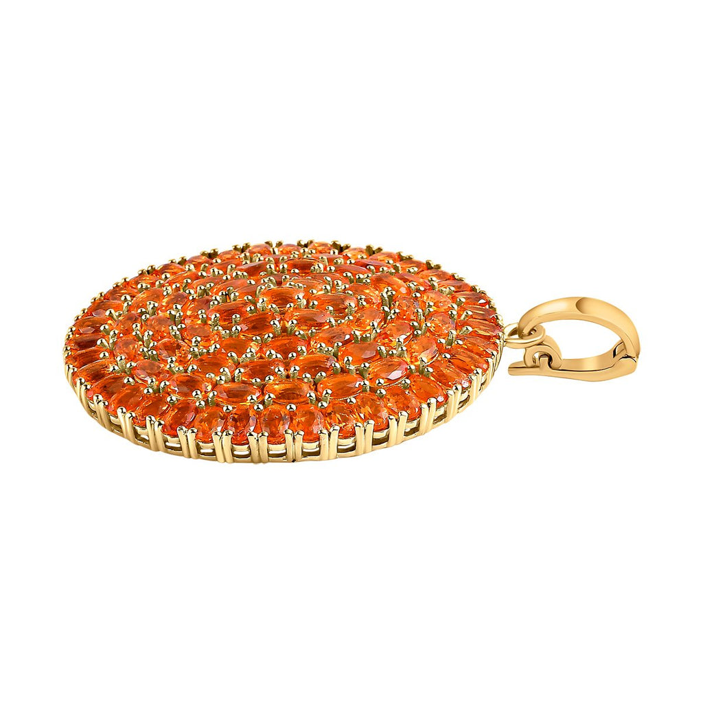 Salamanca Feueropal-Anhänger, 925 Silber Gelbgold Vermeil ca. 13.43 ct
