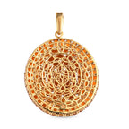 Salamanca Feueropal-Anhänger, 925 Silber Gelbgold Vermeil ca. 13.43 ct
