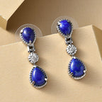 Lapislazuli-Ohrringe, Edelstahl ca. 5,11 ct