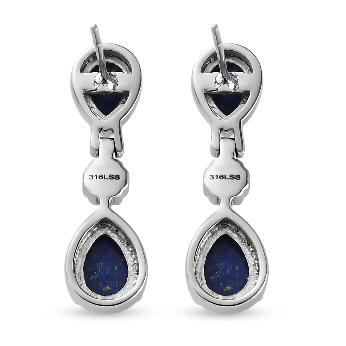 Lapislazuli-Ohrringe, Edelstahl ca. 5,11 ct