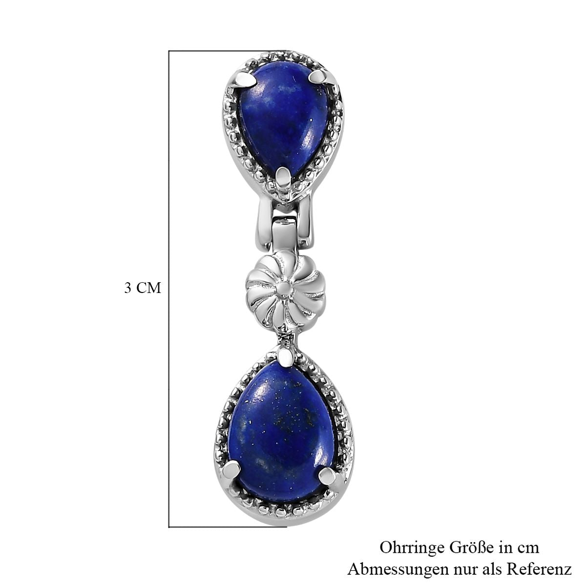 Lapislazuli-Ohrringe, Edelstahl ca. 5,11 ct