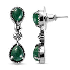 Grüne Aventurin-Ohrringe, Edelstahl ca. 5.02 ct