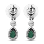 Grüne Aventurin-Ohrringe, Edelstahl ca. 5.02 ct