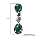 Grüne Aventurin-Ohrringe, Edelstahl ca. 5.02 ct