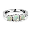 Natürlicher, äthiopischer Opal-Ring, 925 Silber platiniert (Größe 16.00) ca. 0,82 ct