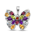 Mehrfarbiger Edelstein-Anhänger, 925 Silber platiniert ca. 4,15 ct