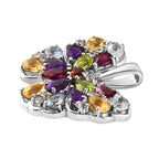 Mehrfarbiger Edelstein-Anhänger, 925 Silber platiniert ca. 4,15 ct