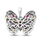 Mehrfarbiger Edelstein-Anhänger, 925 Silber platiniert ca. 4,15 ct