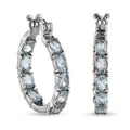 Himmelblaue Topas-Ohrringe, Edelstahl, ca. 10,55 ct