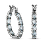 Himmelblaue Topas-Ohrringe, Edelstahl, ca. 10,55 ct