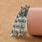 Himmelblaue Topas-Ohrringe, Edelstahl, ca. 10,55 ct