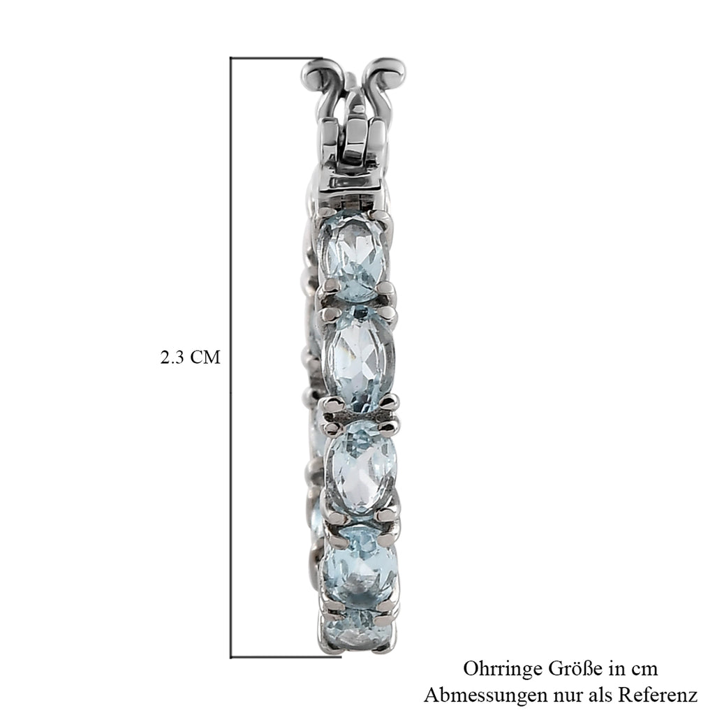 Himmelblaue Topas-Ohrringe, Edelstahl, ca. 10,55 ct