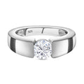 88 Facetten Moissanit-Ring, 925 Silber platiniert (Größe 16.00) ca. 0,79 ct