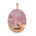 Rosenquarz-Anhänger, 925 Silber rosévergoldet ca. 71,68 ct