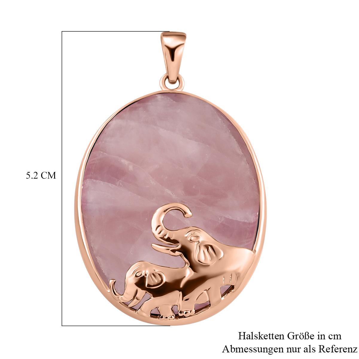 Rosenquarz-Anhänger, 925 Silber rosévergoldet ca. 71,68 ct
