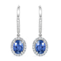 ILIANA - AAA Ceylon-Saphir und weiße Diamant-Ohrringe, SI G-H, 750 weiß Gold ca. 2,15 ct