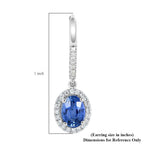 Iliana AAA Ceylon-Saphir und weiße Diamant-Ohrringe, SI G-H, 750 weiß Gold ca. 2,15 ct