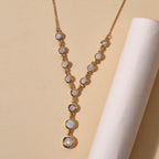 Natürliches, äthiopisches Opal-Collier, ca. 45 cm, 925 Silber vergoldet ca. 3.26 ct