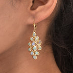 Natürliche, äthiopische Opal-Ohrringe, 925 Silber vergoldet ca. 3,96 ct