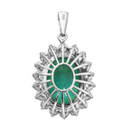 Pfau Triplett Quarz und weißer Zirkon-Anhänger, 925 Silber platiniert ca. 15.18 ct
