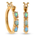 Natürliche, äthiopische Opal-Ohrringe, 925 Silber vergoldet ca. 1,05 ct