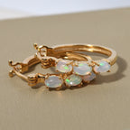 Natürliche, äthiopische Opal-Ohrringe, 925 Silber vergoldet ca. 1,05 ct