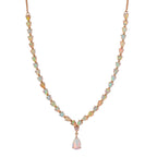 Natürliche, äthiopische Opal-Halskette, ca. 45 cm, 925 Silber Gelbgold Vermeil ca. 8.95 ct