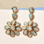 Natürliche, äthiopische Opal-Ohrringe, 925 Silber vergoldet ca. 2,91 ct