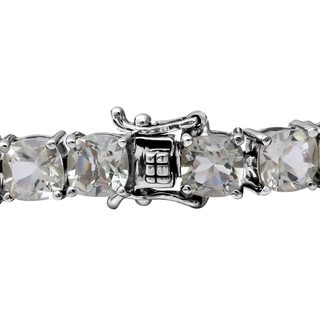 Prasiolit-Armband, ca. 19 cm, 925 Silber platiniert ca. 26,10 ct