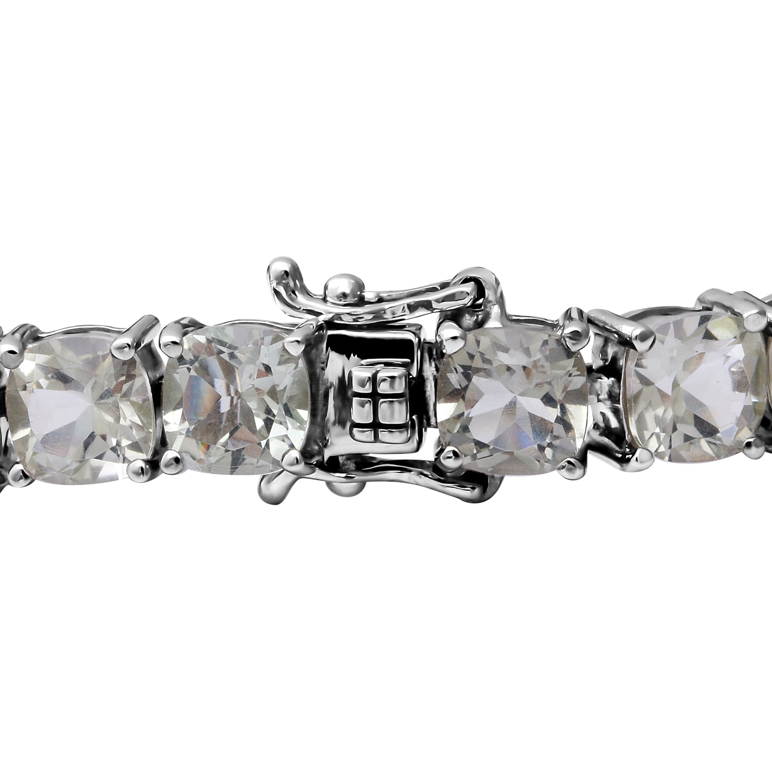 Prasiolit-Armband, ca. 19 cm, 925 Silber platiniert ca. 26,10 ct