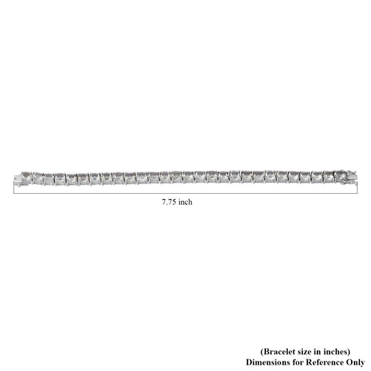 Prasiolit-Armband, ca. 19 cm, 925 Silber platiniert ca. 26,10 ct