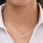 88 Facetten Moissanit-Anhänger, 925 Silber platiniert ca. 0.30 ct