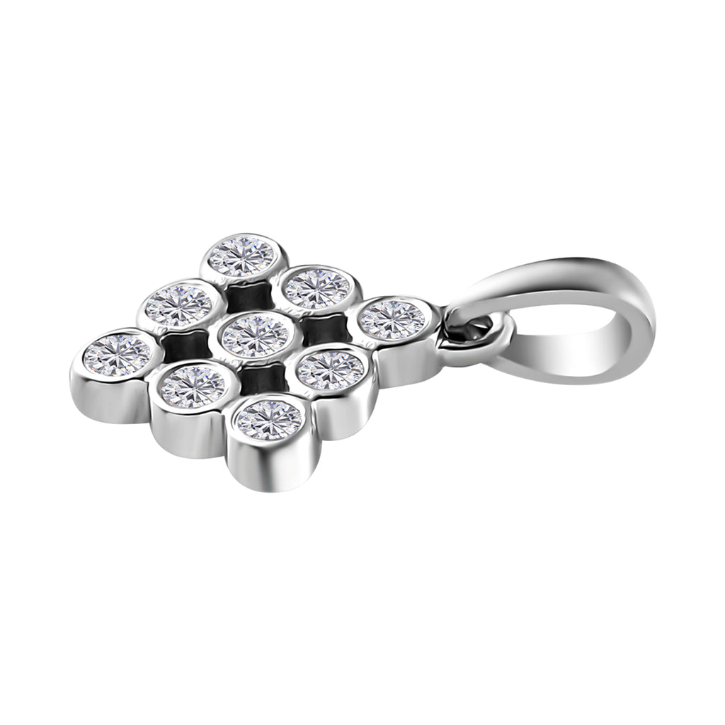 88 Facetten Moissanit-Anhänger, 925 Silber platiniert ca. 0.30 ct