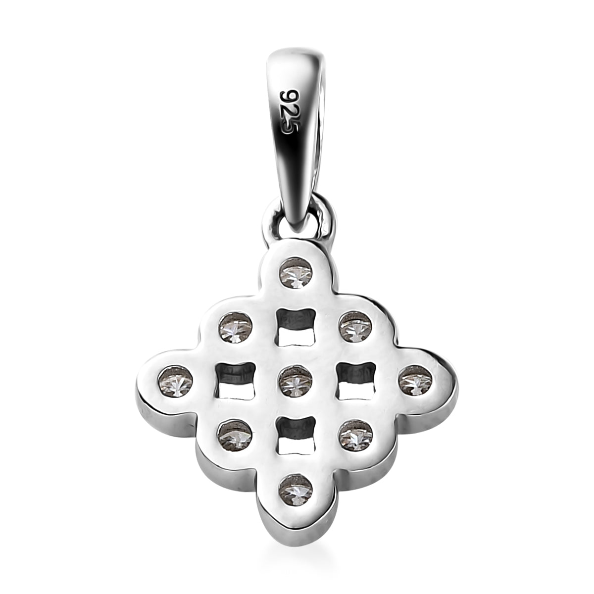88 Facetten Moissanit-Anhänger, 925 Silber platiniert ca. 0.30 ct